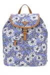 Prada Printed Re-nylon Backpack In Blue