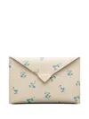 Prada Printed Saffiano-leather Envelope Clutch In Neutral