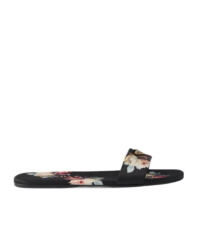 Prada Printed Sandals In Black