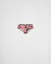 Prada Printed Satin Panty In Ebony