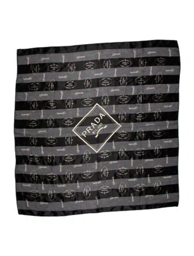 Pre-owned Prada Printed Scarf In Black
