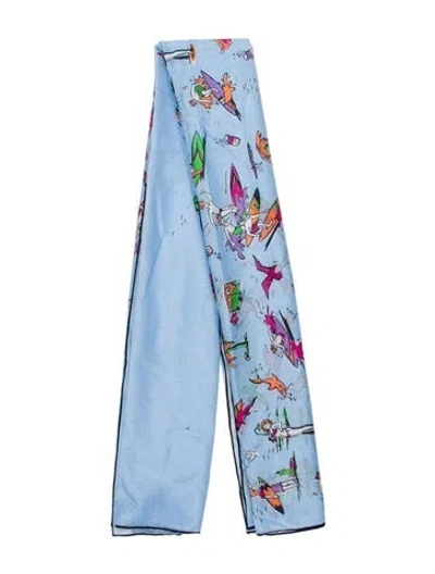 Pre-owned Prada Printed Scarf In Blue