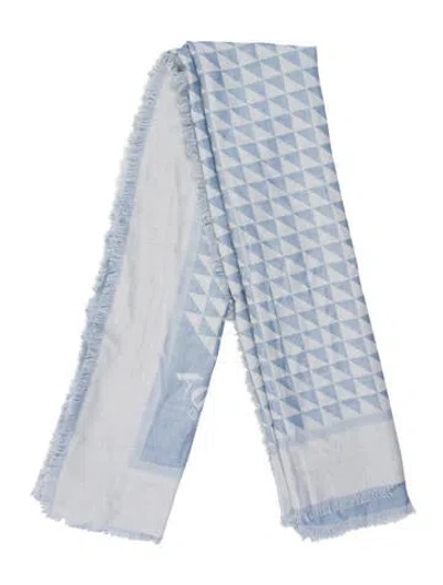 Pre-owned Prada Printed Scarf In Blue
