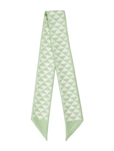 Pre-owned Prada Printed Scarf In Green