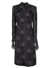 Prada Printed Silk Blend Dress Collar Detail