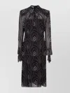 Prada Printed Silk Blend Dress Collar Detail