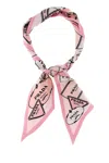 Prada Printed Twill Scarf Lightweight Rectangular Design In Pink