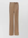 Prada Printed Silk High Rise Wide Leg Trousers