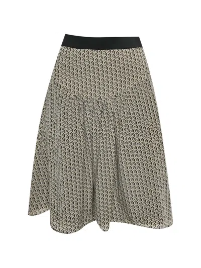 Pre-owned Prada Printed Silk Mini Skirt In Neutral