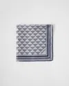 Prada Printed Silk Scarf In Baltic Blue/chalk