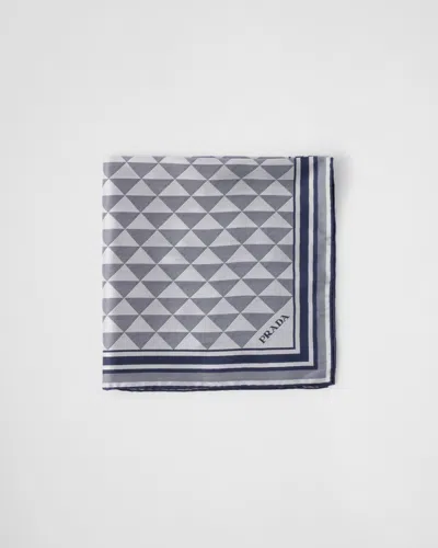 PRADA JACQUARD SILK SCARF 55X55