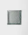 Prada Printed Silk Scarf 55x55 In Gray