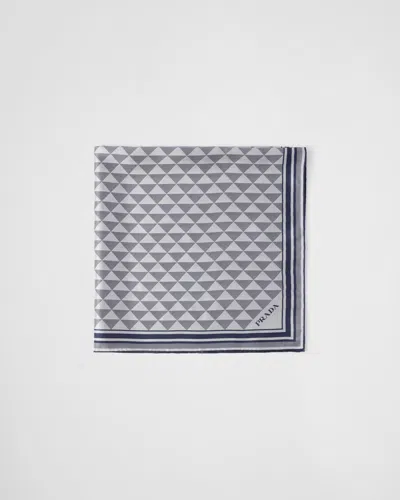PRADA JACQUARD SILK SCARF 90X90
