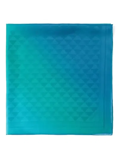 Prada Printed Silk Twill Scarf In Blue