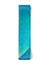 Prada Gradient Turquoise Scarf With Geometric Pattern In Blue