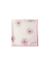 Prada Medium Floral Silk Scarf In Peach/pink
