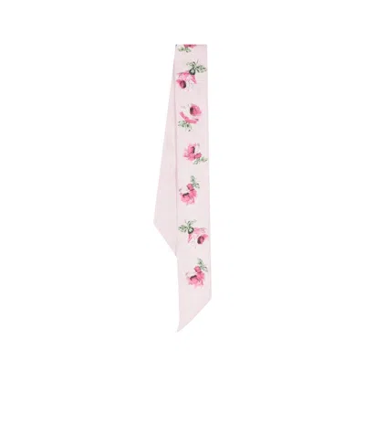 Prada Printed Silk Scarf In Rose Quartz Pink