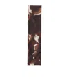 Prada Printed Silk Shantung Skinny Scarf In Dark Brown/white