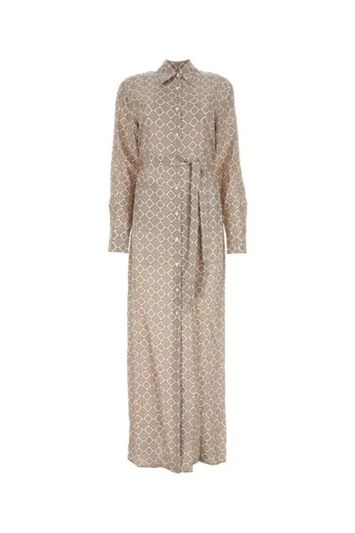 Prada Geometric-print Maxi Shirt Dress In Multi