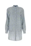 Prada Unique Print Silk Shirt Dress In Multicolor