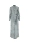 Prada Printed Silk Shirt Dress In Multicolor