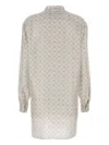 Prada Lapel Long-sleeved Shirt Dress In Neutral