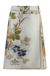 Prada Silk Twill Printed Skirt