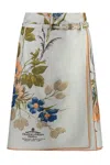Prada Silk Twill Printed Skirt