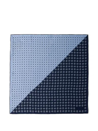 Prada Printed Silk Twill 55 Scarf In Blue