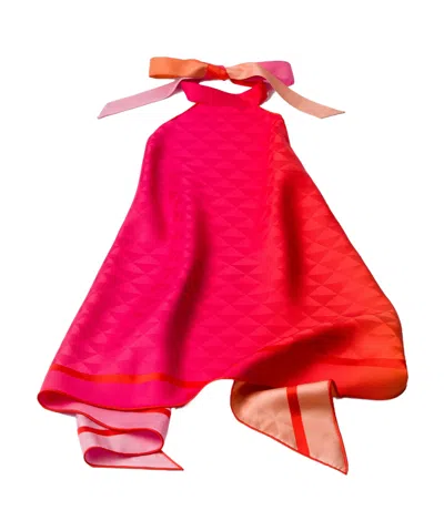 Prada Neckholdertop Aus Bedrucktem Seidentwill In Fuchsia
