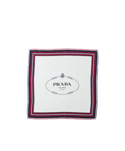 Prada Printed Silk Twill Jacquard Scarf 55 X 55 Cm