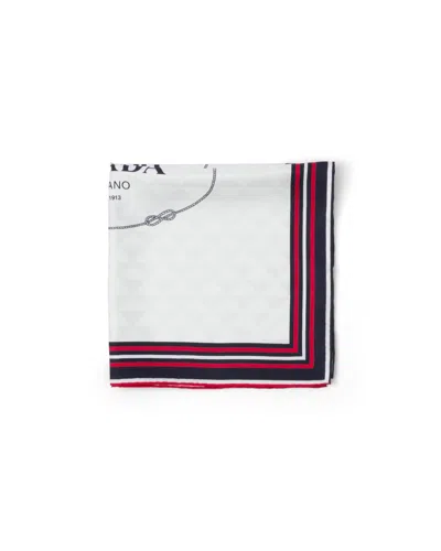 Prada Jacquard-schal Aus Seiden-twill Mit Print