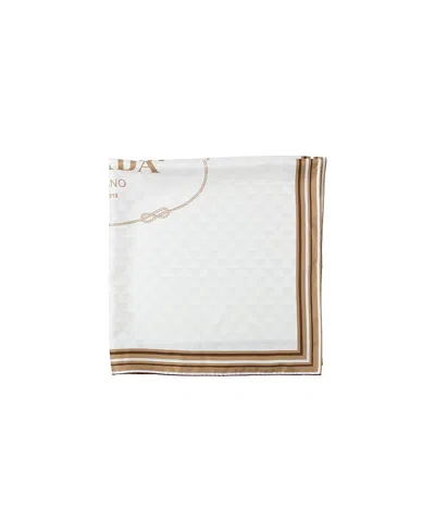 PRADA PRINTED SILK TWILL JACQUARD SCARF