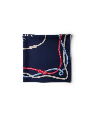 Prada Printed Silk Twill Scarf In Pink