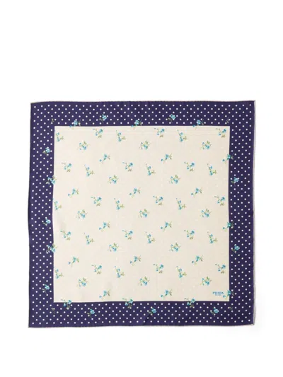 Prada Printed Silk Twill Scarf 55 In Pattern