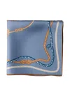 Prada Printed Silk Twill Scarf, 55 X 55 Cm In Blue