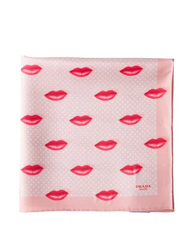 Prada Women's Printed Silk Twill Scarf In Pink
