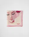 Prada Printed Silk Twill Scarf In Alabaster Pink