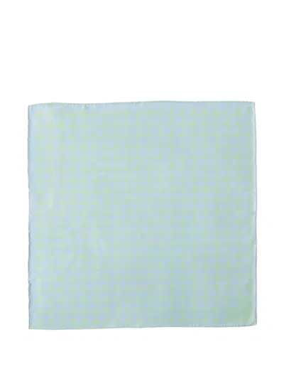 Prada Printed Silk Twill Scarf 55x55 In Blue