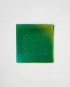Prada Gradient Geometric Pattern Scarf With Polished Edges In Green