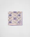 Prada Printed Silk Twill Scarf In Periwinkle Blue