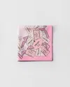 Prada Printed Twill Scarf Lightweight Rectangular Design In Pink