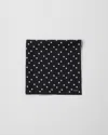 Prada Printed Silk Twill Scarf In Black/white