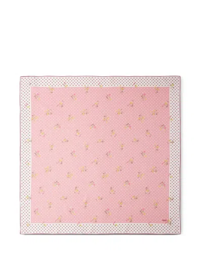 Prada Printed Silk Twill Scarf 90 In Neutral