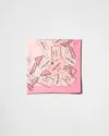 Prada Printed Twill Scarf Lightweight Rectangular Design In Pink