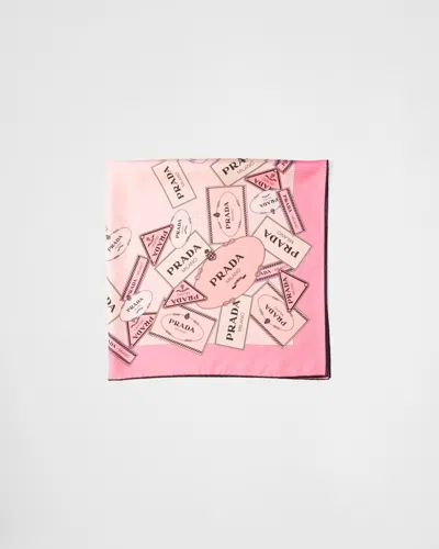 PRADA SCHAL AUS SEIDENTWILL MIT PRINT 90