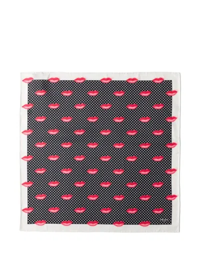 Prada Printed Silk Twill Scarf In Black