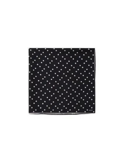 Prada Printed Silk Twill Scarf 90x90 In Black/white