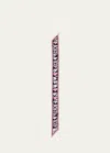 Prada Printed Silk Twill Scarf In F014c Rosa Nero