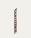 Prada Printed Silk Twill Scarf In F0zd2 Celeste Tabacco